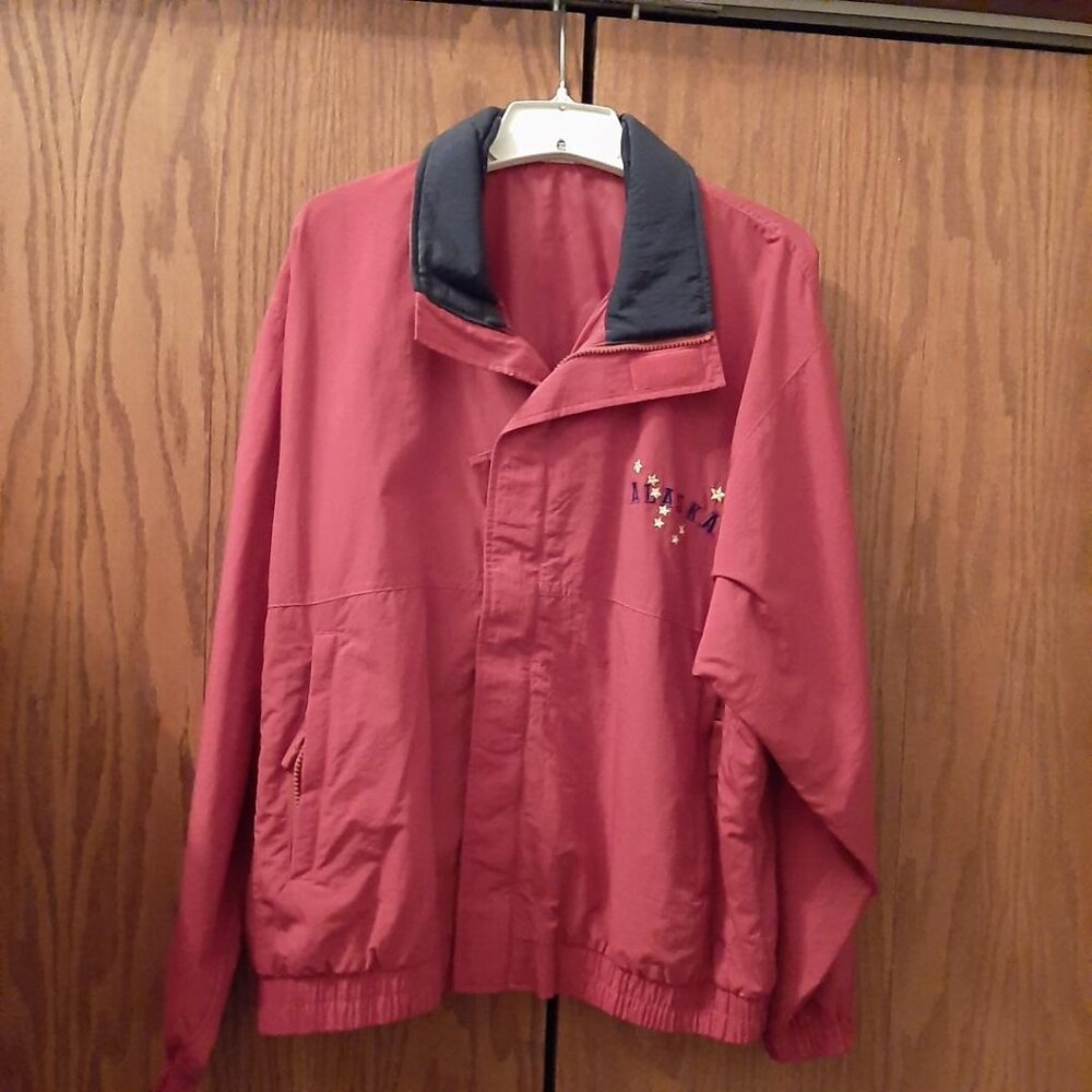 Vintage Men Jacket Fahrenheit Outwear Alaska Embroidered Red Size L PreLoved